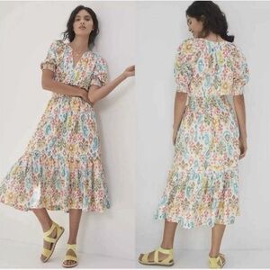Anthropologie Felipa Paisley Ruffled Midi Dress